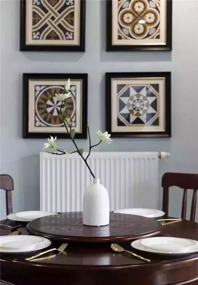 126㎡美式四居室，浅蓝色和白色为基调，舒适又大气