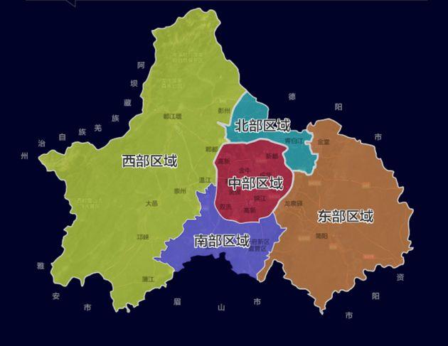 成都区县分布图图片