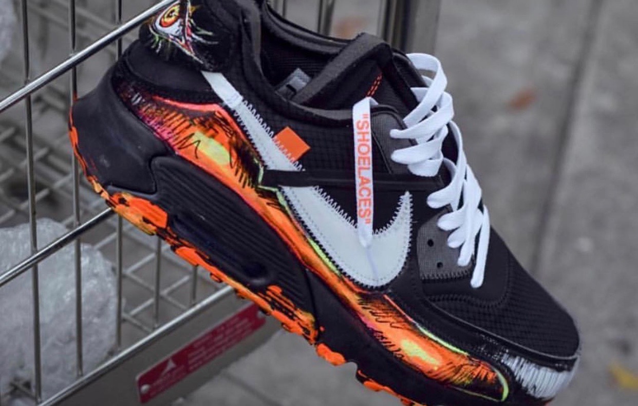 這雙off-white x nike air max 90超搶眼!