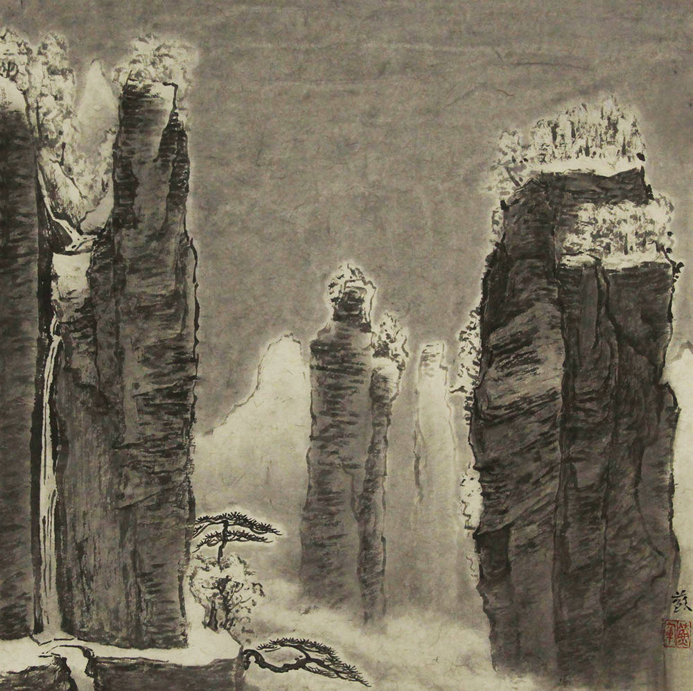 央美画家苏军山水画作品大气苍茫深邃莫测具有极佳的视觉感染力