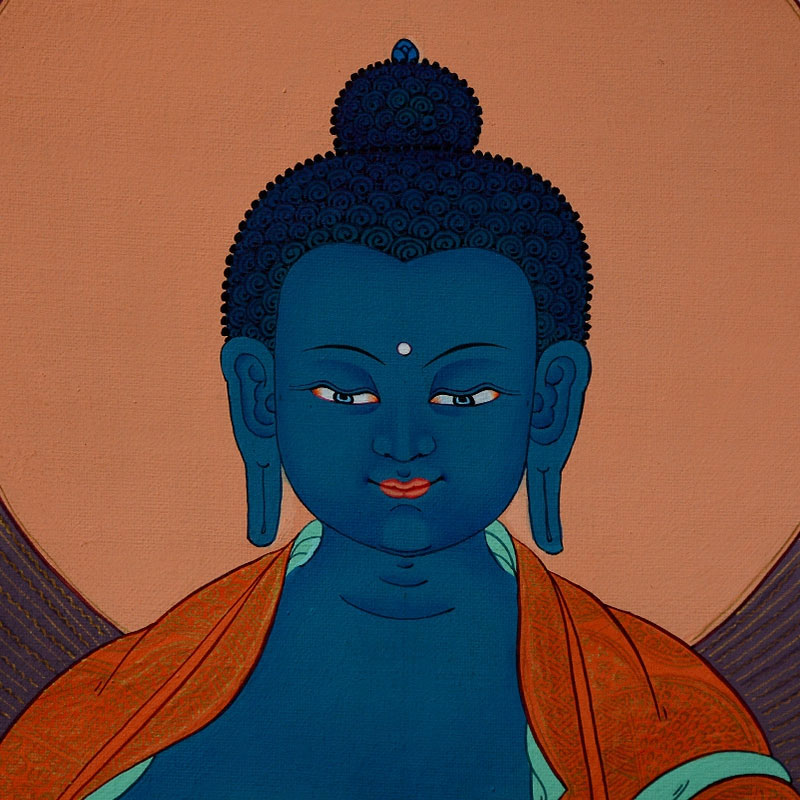 上行道带你欣赏药师佛手绘唐卡__凤凰网