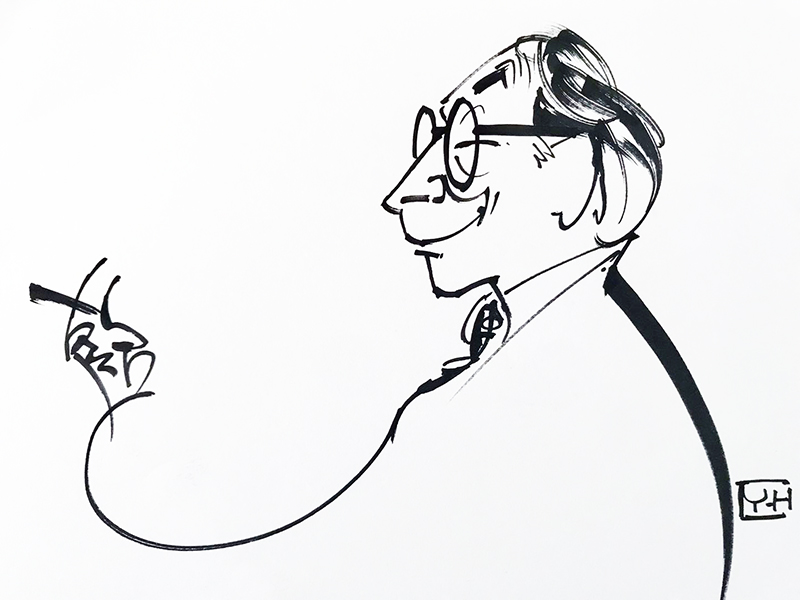 麻栗子贝聿铭肖像漫画