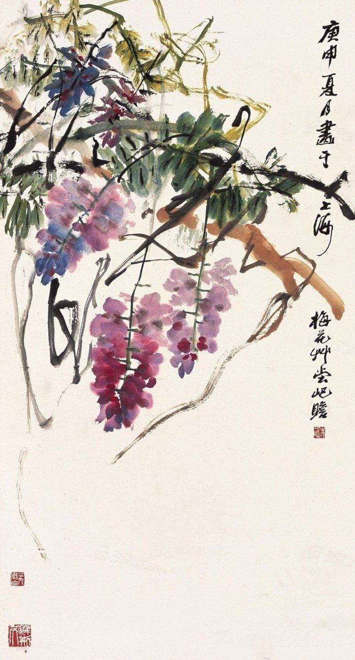 他精通中西方艺术擅画山水和花卉蔬果著名的长寿画家朱屺瞻