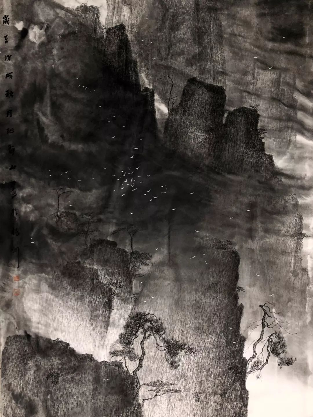 泼墨山中藏有水丹青客至衣沾湿池静山泼墨山水作品选