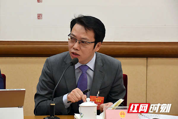 全国人大代表,湖南财信金融控股集团党委书记,董事长胡贺波.