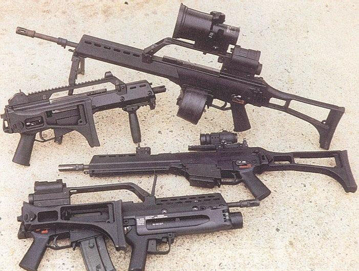 g36卡宾枪,g36e突击步枪,g36运动步枪,g36狙击步枪,mg36轻机枪和g36c