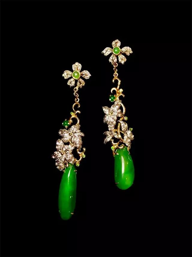 珠宝玉石鉴赏:这些美翻天了的"新中式"翡翠耳饰