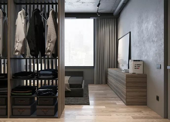 衣柜作隔断透气实用,能够防止衣物发潮的情况出现.