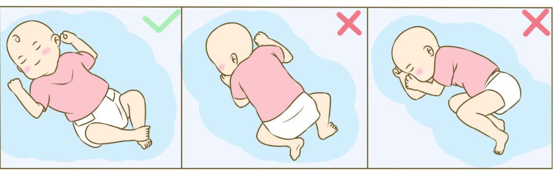 婴儿标准侧睡姿势图图片