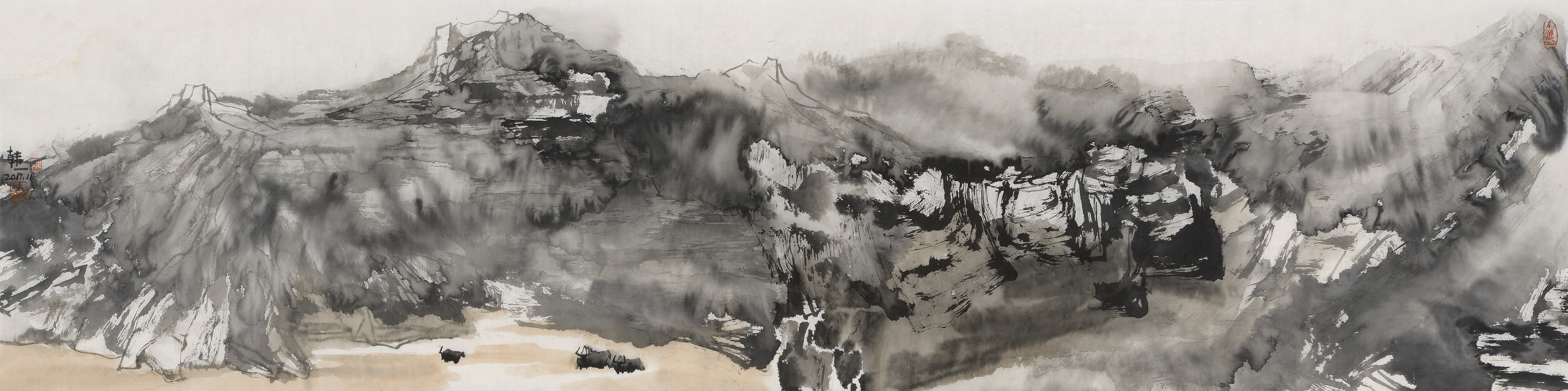 她的西部高原女画家韩一的山水艺术