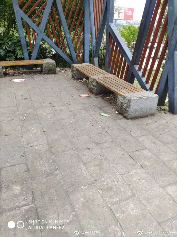 安顺一公园内不少小孩随地大小便