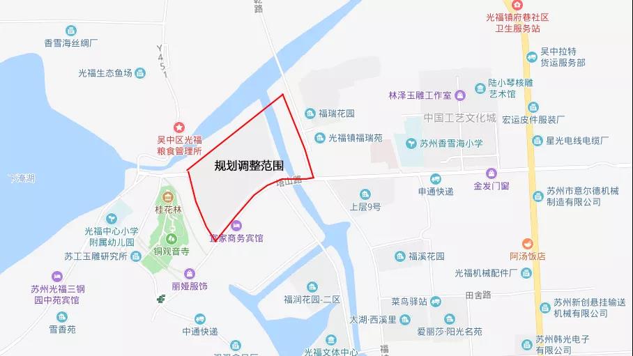 規劃調整範圍光福鎮,隸屬於江蘇省蘇州市吳中區,位於蘇州城西28公里的