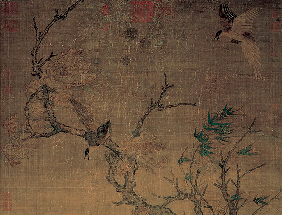 宋 崔白 禽兔图轴 局部