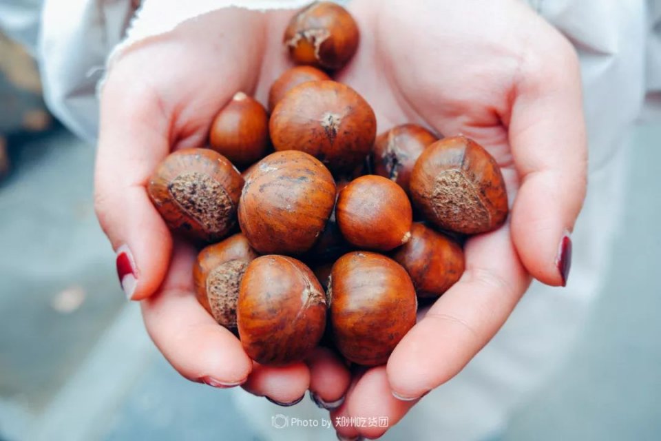 炒就是一锅,远远就能闻见阵阵香,现在买十块钱的栗子还能多送五块钱的