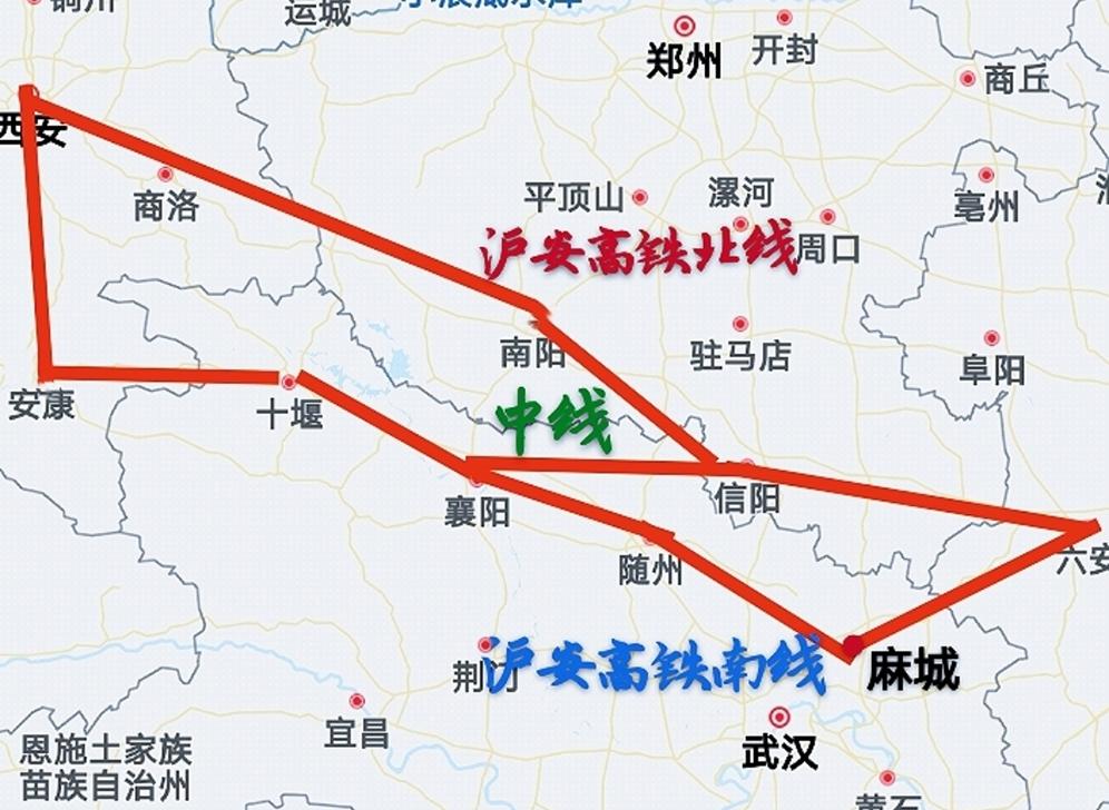 沪安高铁合肥至西安段出现了北中南3种方案你会支持谁呢