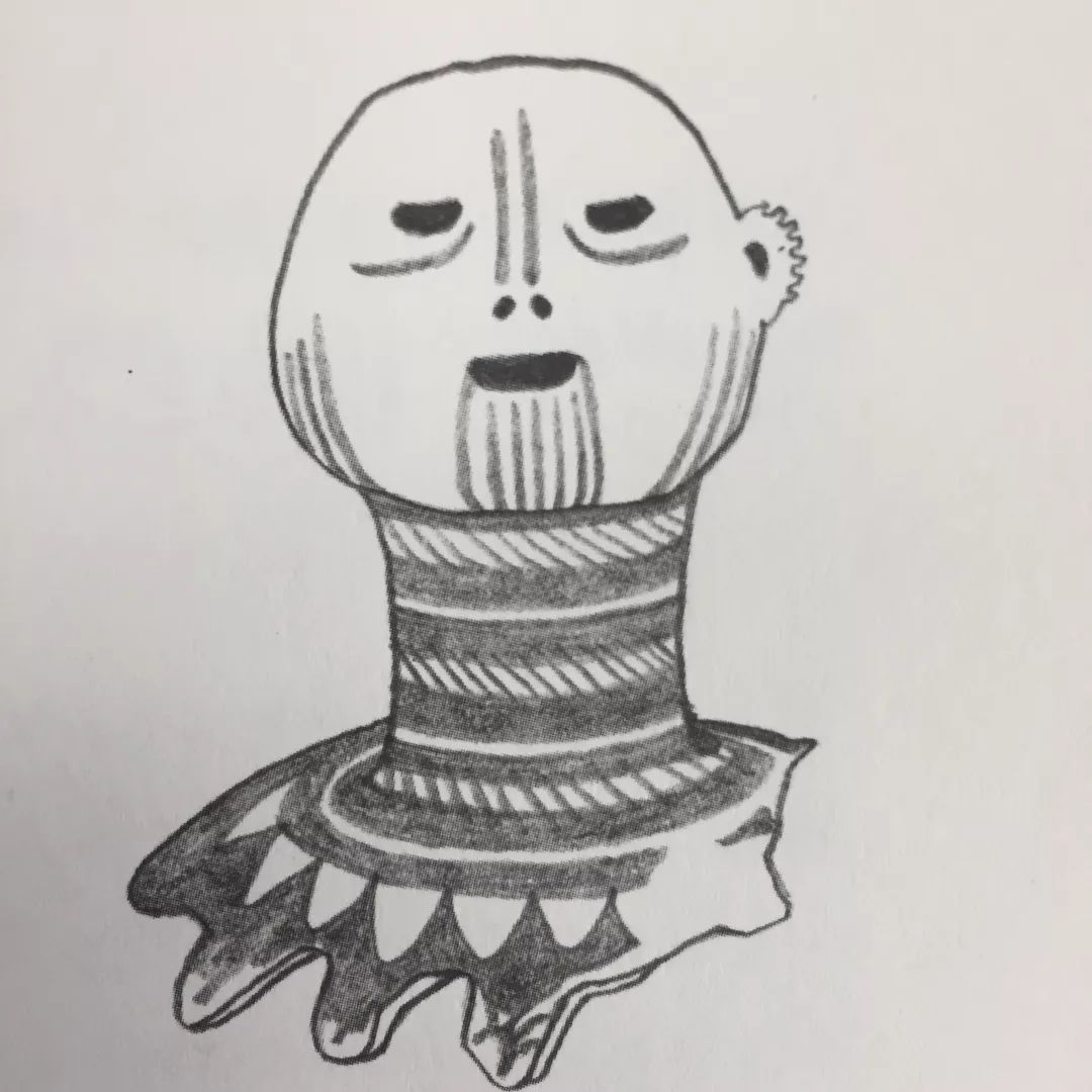 出土的新石器时代马家窖文化时期(约6000年前)的三件彩绘陶塑人头像