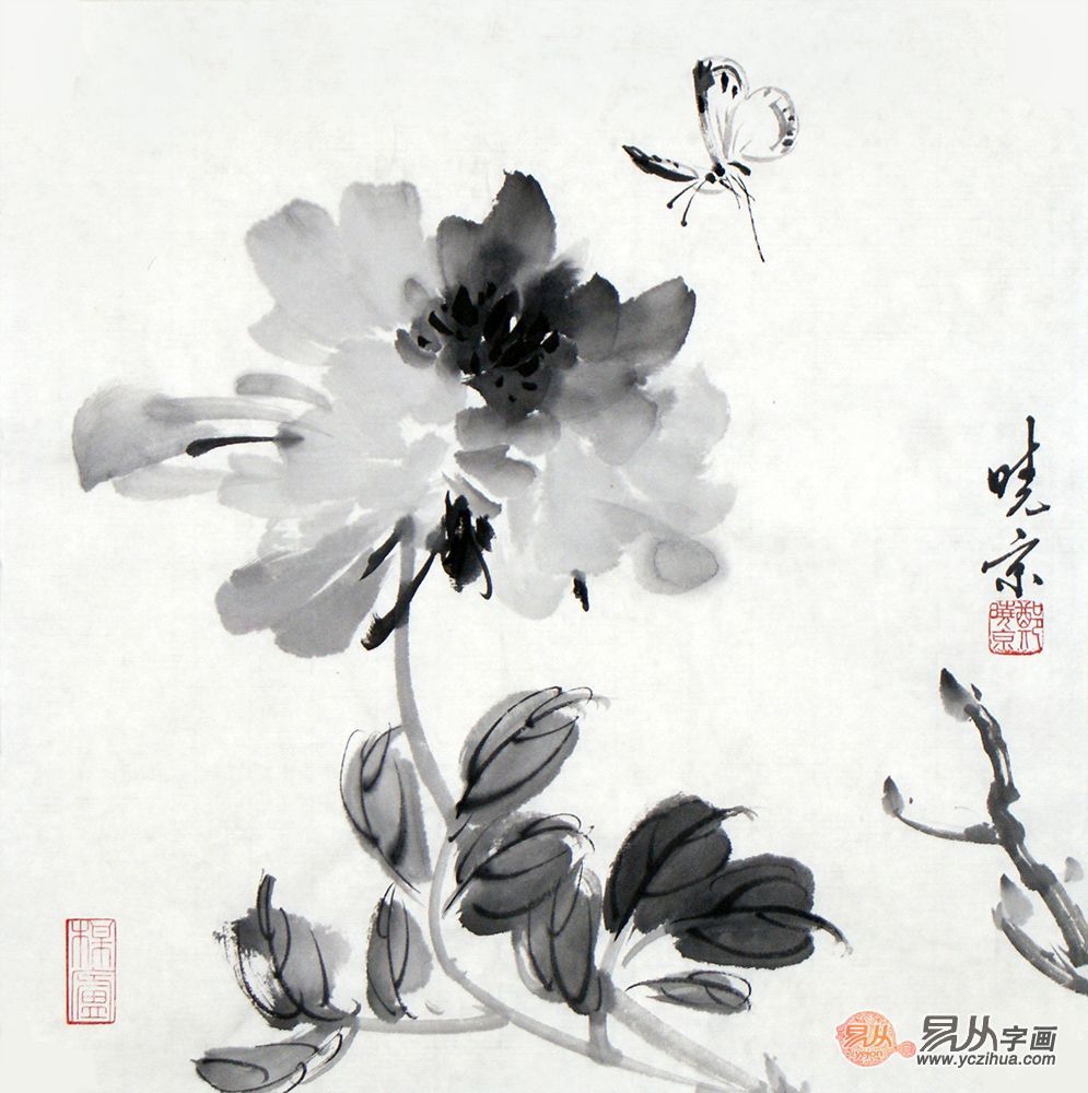 郑晓京水墨写意牡丹国画欣赏