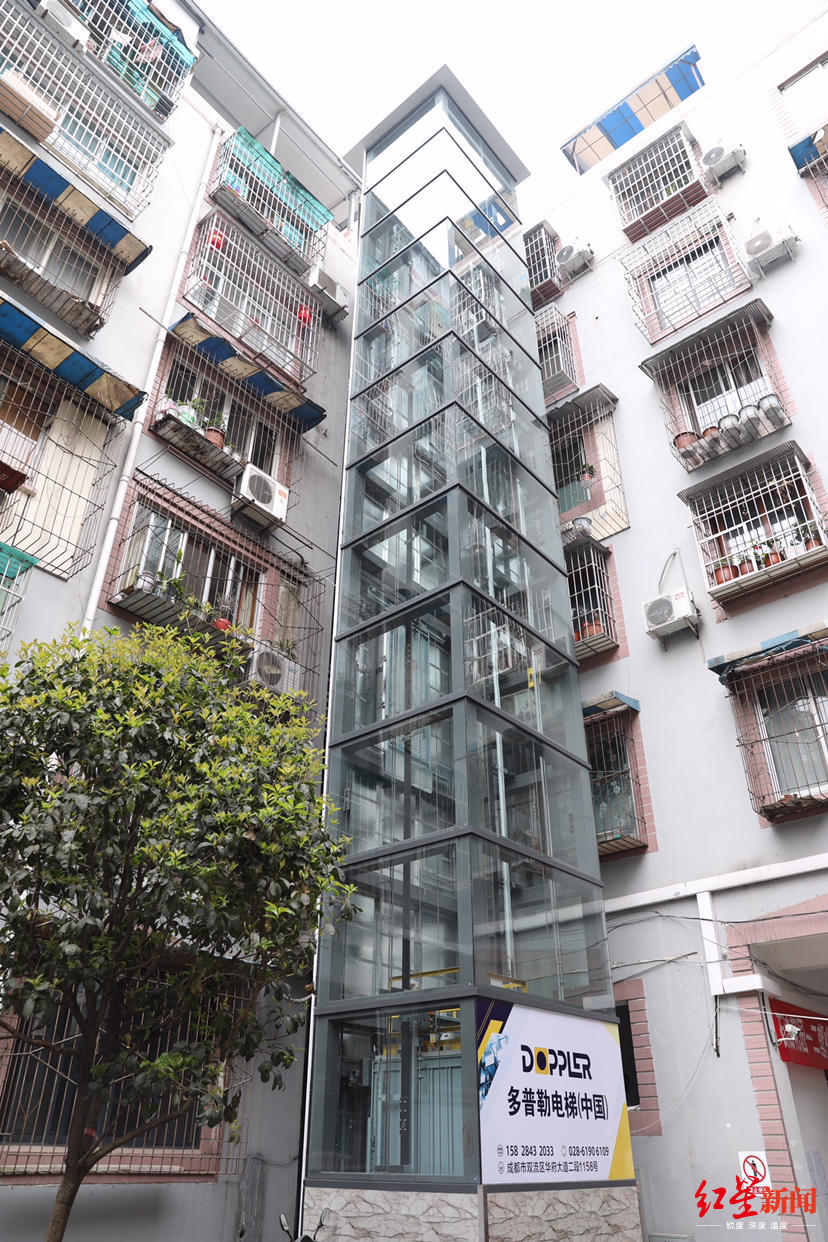 成都天府新区一老旧小区加装电梯试运行__凤凰网
