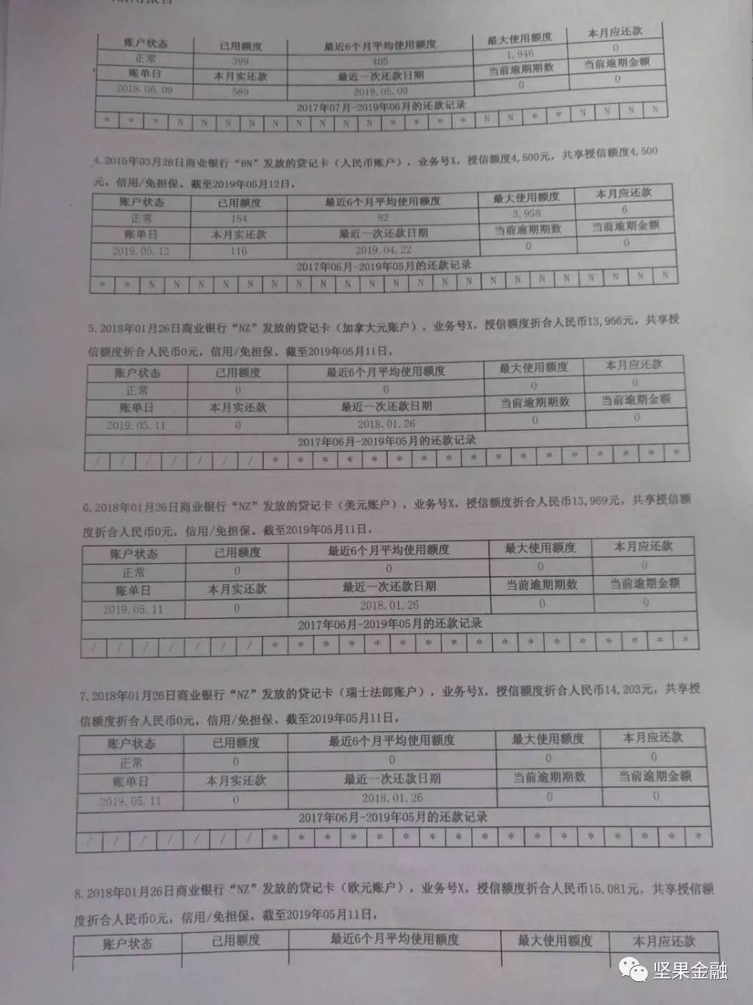 剛剛打出來的新徵信,和老版的區別