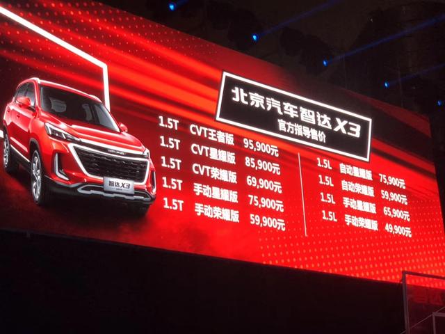 北汽智达x3上市499万起你们吐槽的都改了