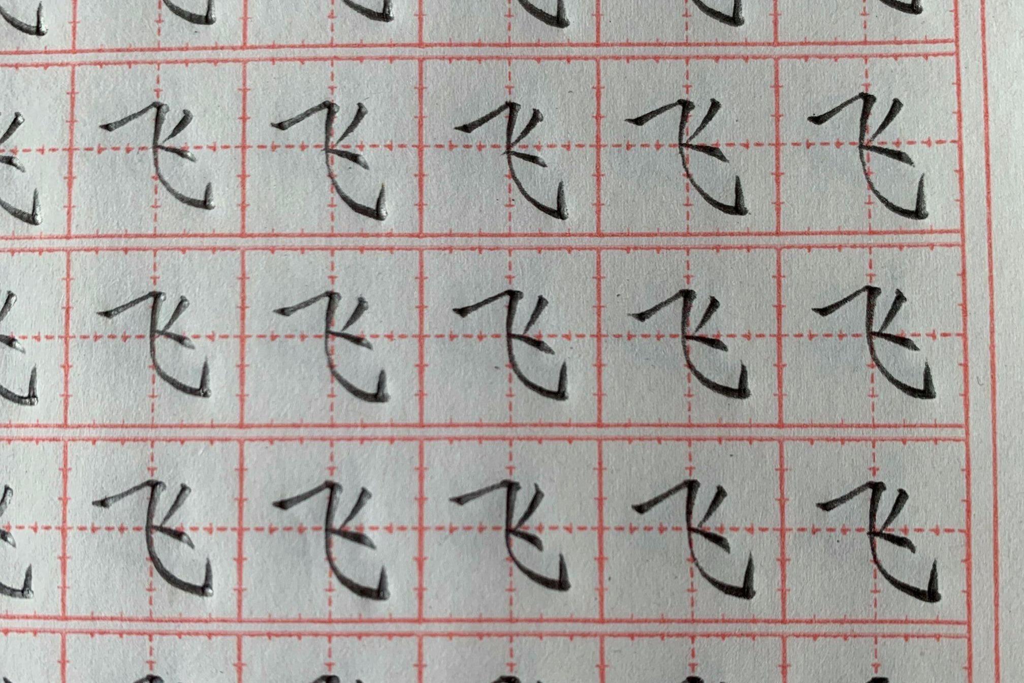 一年级下册生字飞铅笔字练习