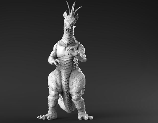 3d打印电影哥斯拉中泰坦龙雕像,好逼真!