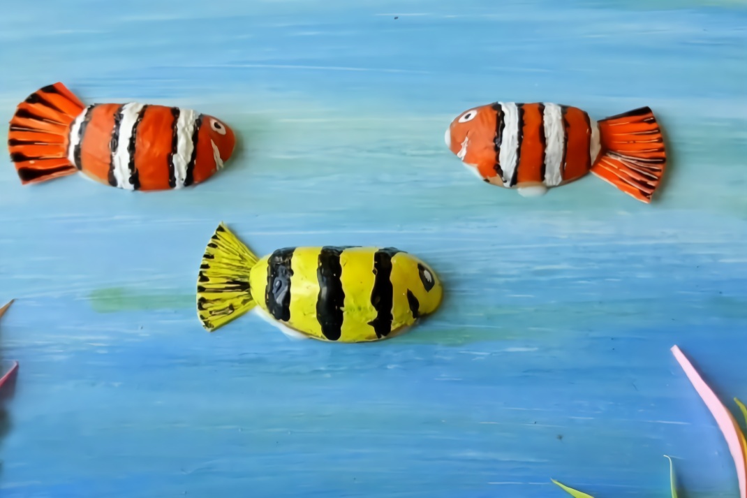 开心果壳不要丢教你制作热带小鱼画挺有趣的