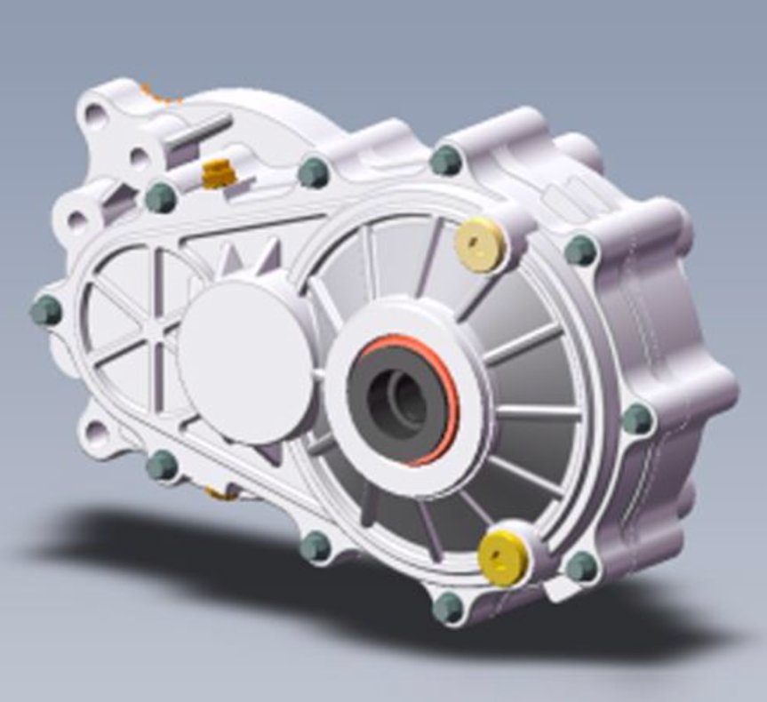 纯电动车一般搭载的都是单级减速器,也就是固定齿比变速箱