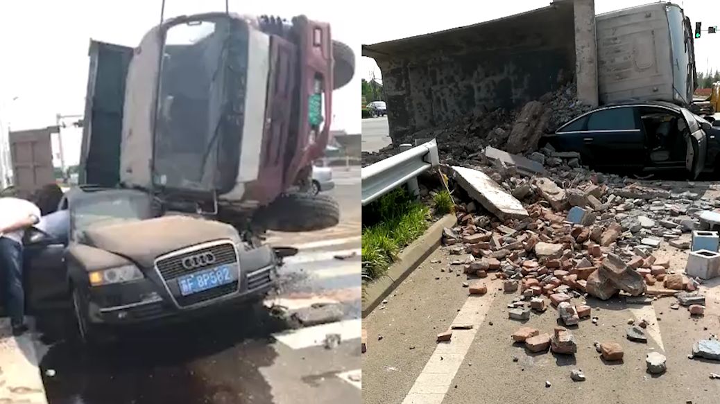 奥迪强行别车被渣土车压倒致死原因竟然是