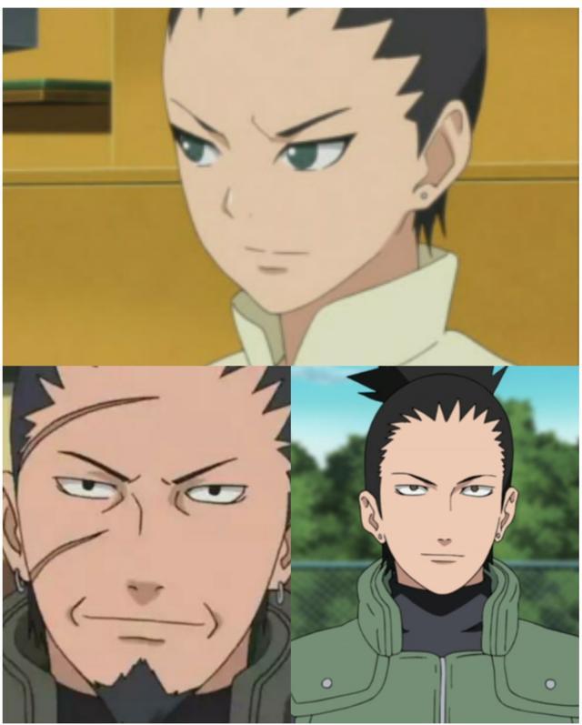 首先这祖孙三人奈良鹿久,奈良鹿丸,奈良鹿台这三人简直就是一个模子里