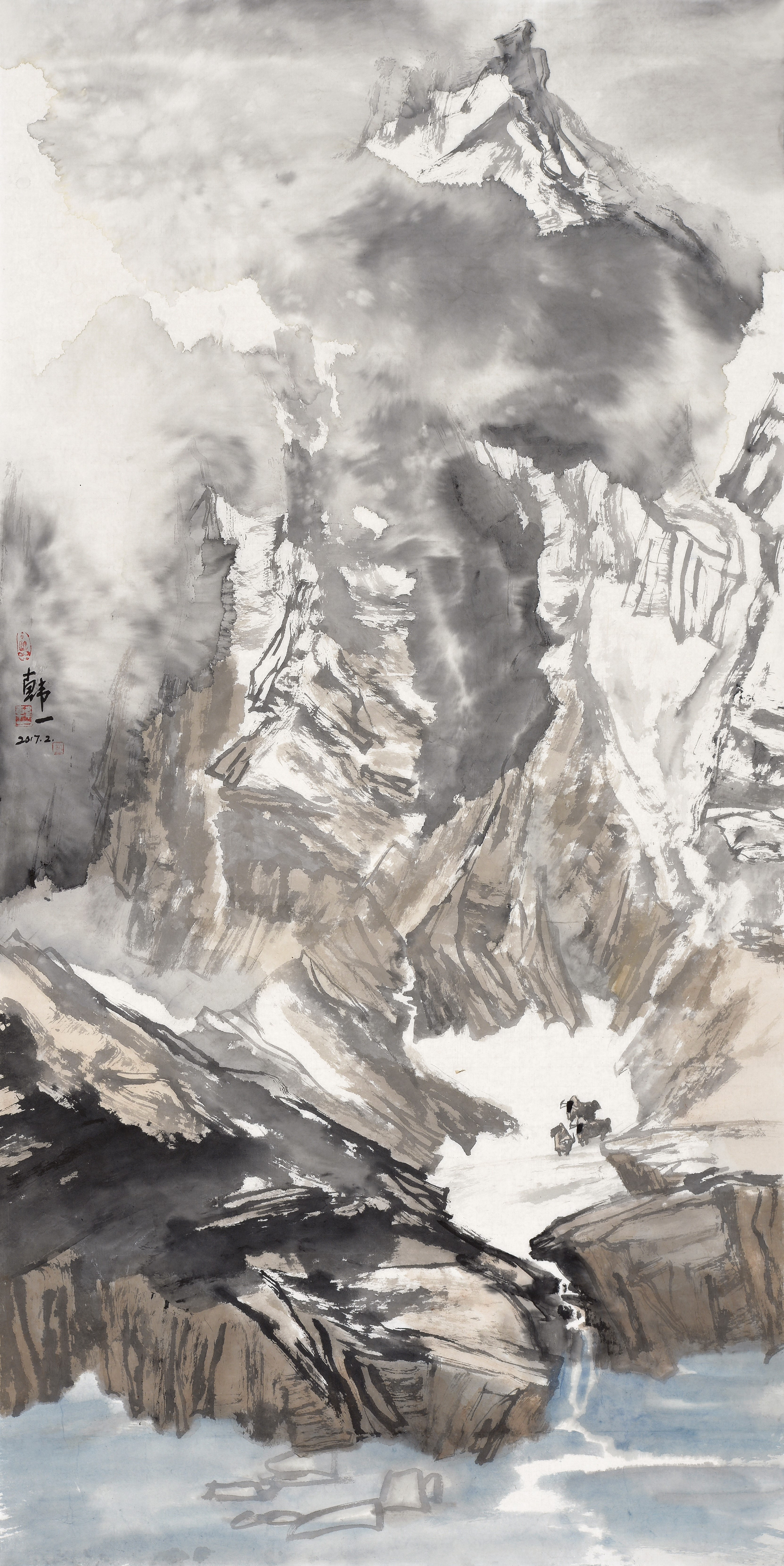 她的西部高原女画家韩一的山水艺术