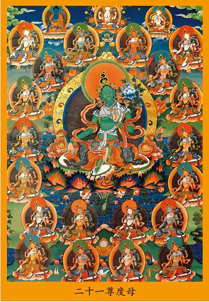二十一尊度母礼赞-绿度母,唐卡,佛像,高清桌面