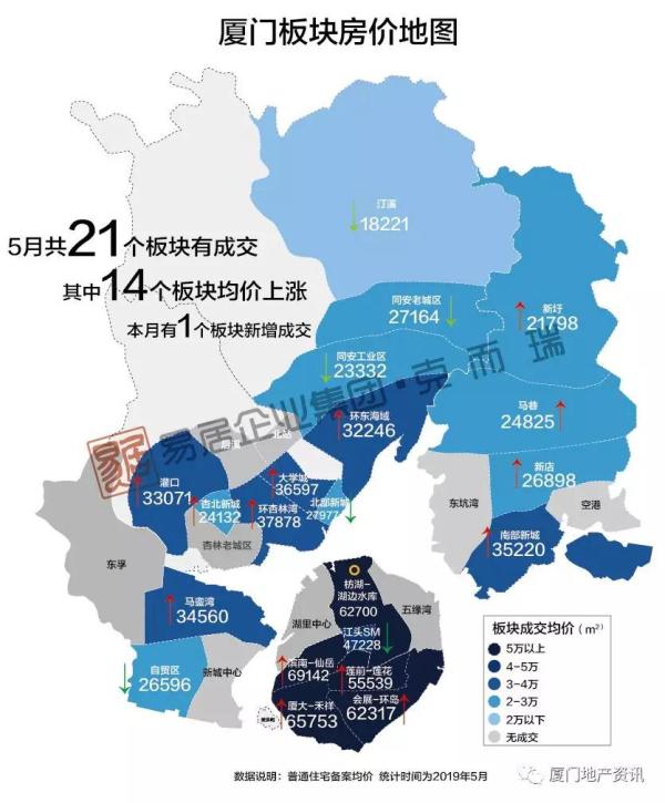 最新房價地圖曝光廈門14個板塊均價上漲總價200萬以下房還剩