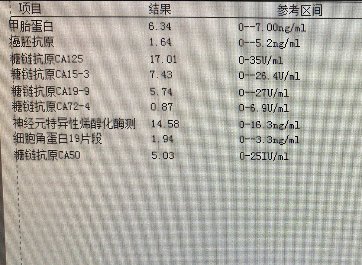 ca19-9——胰腺癌糖鏈抗原ca72-4——胃癌神經元特異性烯醇化酶——小