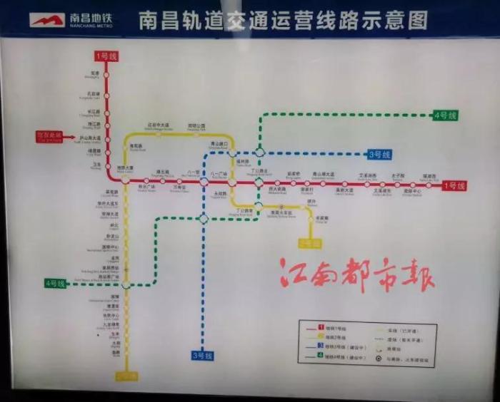 南昌地鐵2號線6月30日全線通車首末班時間與1號線同步