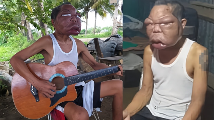 菲律宾男子患神秘怪病脸肿3倍五官变形双目失明