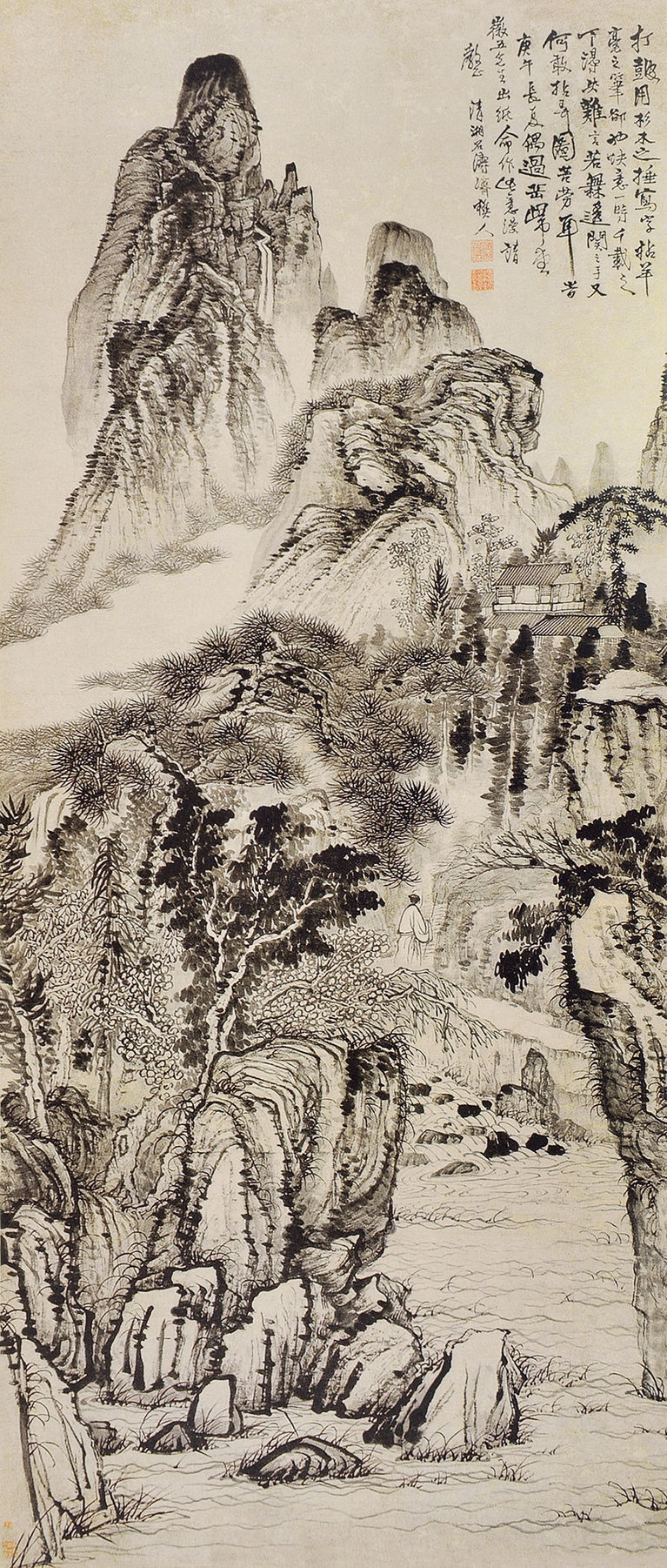 悠然见南山——石涛绘画作品中的隐逸之境