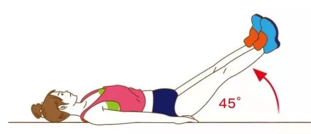 把双脚抬高至45度左右,时间30秒左右,然后观察自己的两条腿