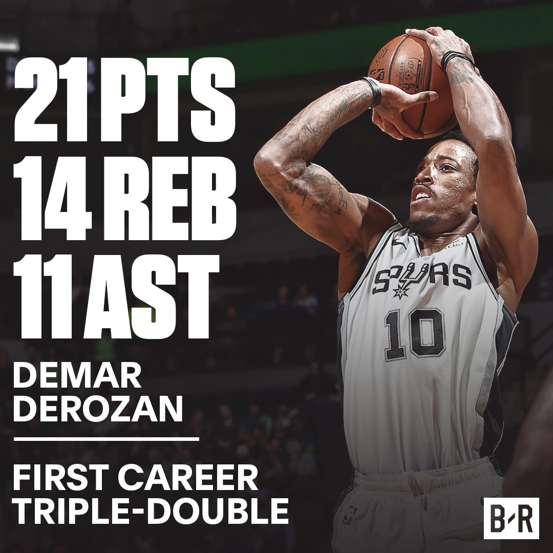 德章泰-默里发推:为德罗赞职业生涯的首个三双叫好