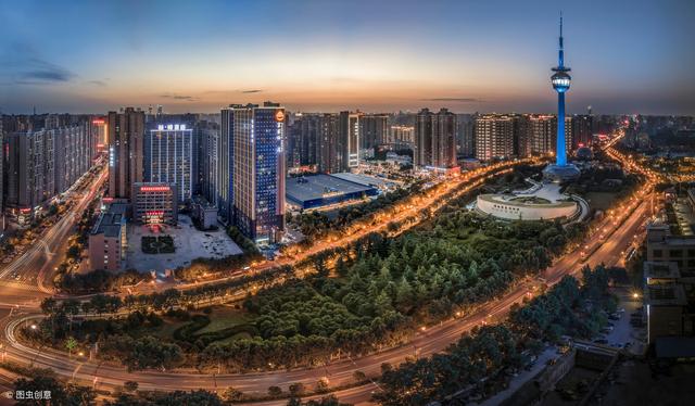 航拍镜头下的西安城