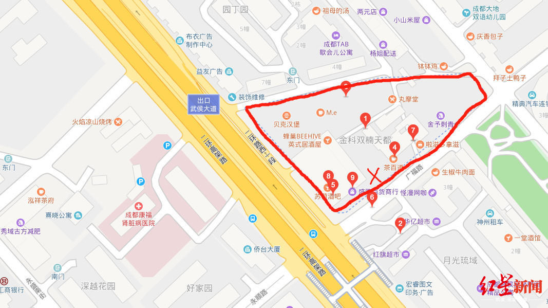 從店鋪選址來說,文和友開在位於成都市二環路西一段內側,金科打造的