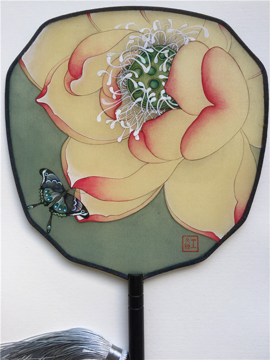 当代艺术家王文婕国画工笔《扇面系列》《水石系列》作品赏析