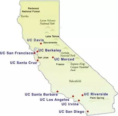 加利福尼亚大学位置图片