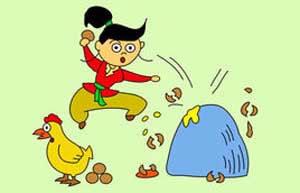 释义"以卵投石"也称"以卵击石",意思是鸡蛋碰石头.