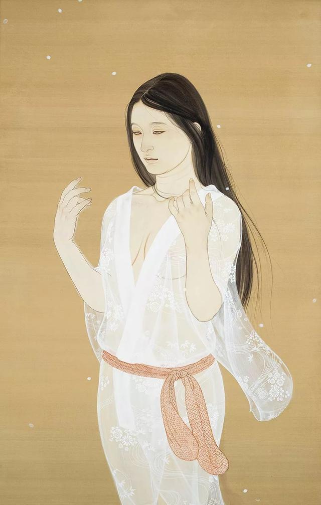 岛国美女画家用工笔画出唯美的绘画女性人体作品