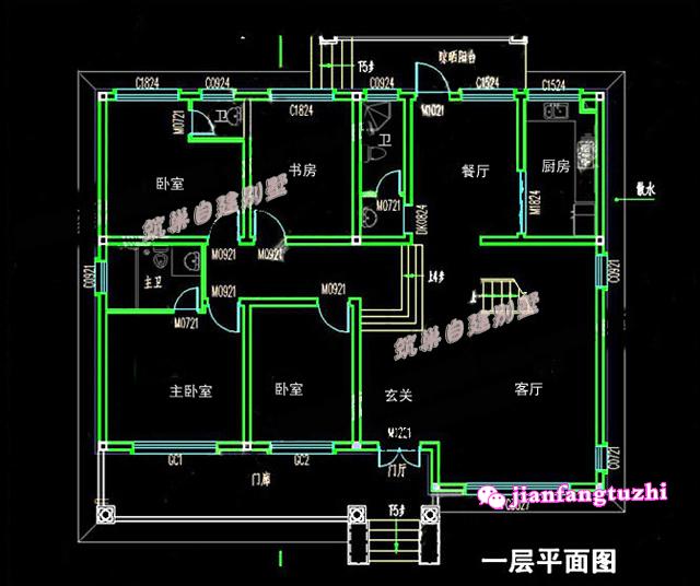 15x11米农村一层带阁楼 庭院别墅施工图实景图,90后都喜欢的户型
