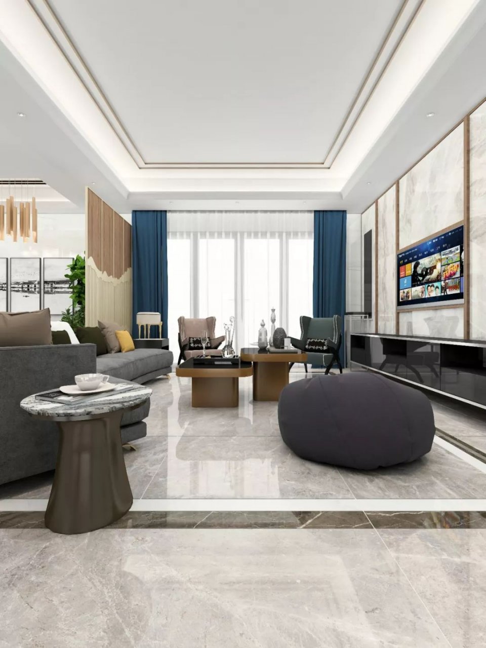 大规格瓷砖让空间更加明亮大气