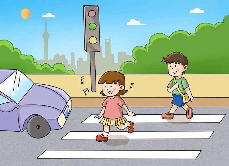 1,不要横穿,猛跑过马路.