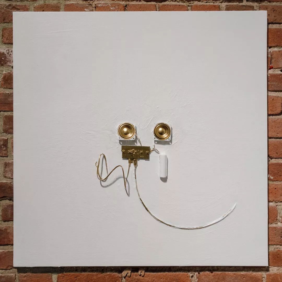 作品《unmindful canvas》,30x30inch,2018 摄影:novado gallery