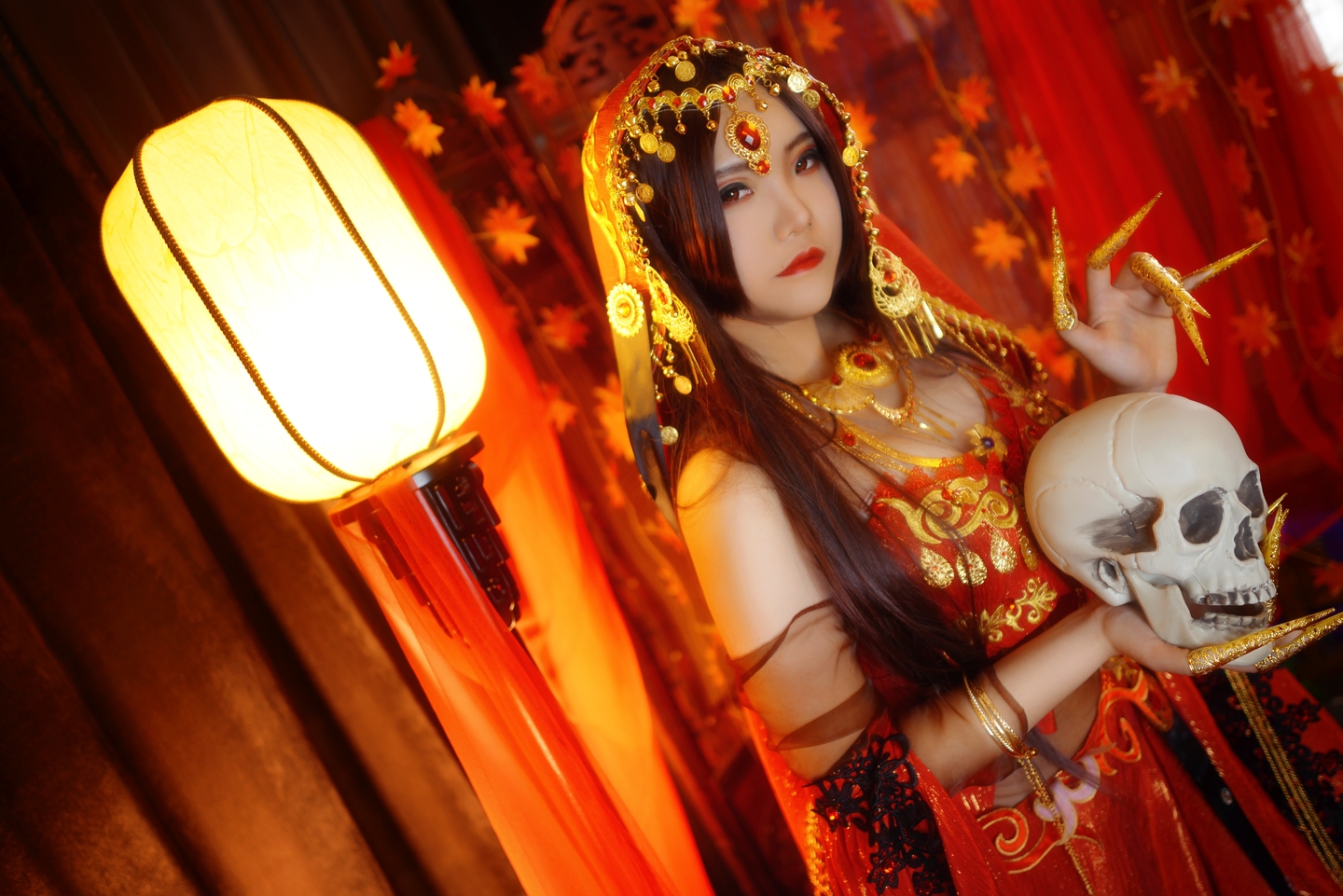 超清甜美少女古装动漫cosplay性感美女剑网三红衣教·探雪cosplay